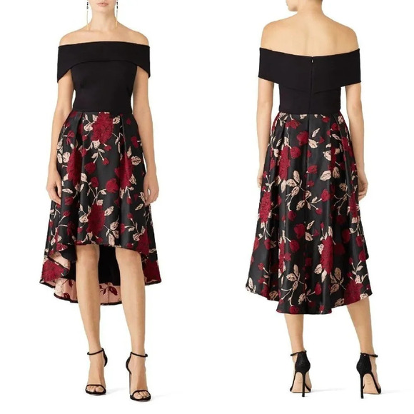 Hutch Floral Jacquard High Low Dress $325 - Picture 1 of 7